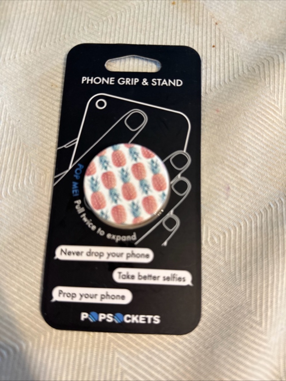 PopSocket Phone Grip & Stand - Pineapple Pattern Pink/Green